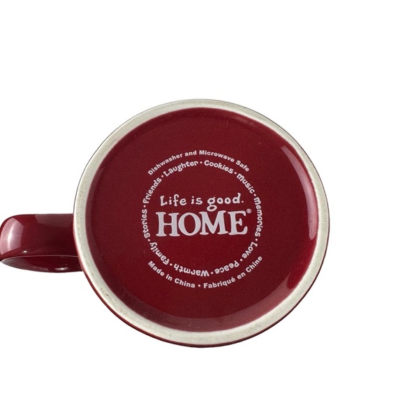 Life Is Good Dark Red Stay True White USA Flag Heavy Ceramic Coffee Cup Tea Mug - Picture 9 of 13